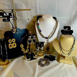 Ashley Stewart 10 pc Necklace Earrings Bracelet Lot $160 value NWT Christmas